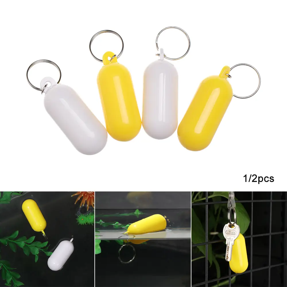 1/2PCS Plastic PS+Metal Floating Key Ring Kayak Keychain Buoyant Keyring Marine Sailing Float Keys Buckle Rowing Boats Tools