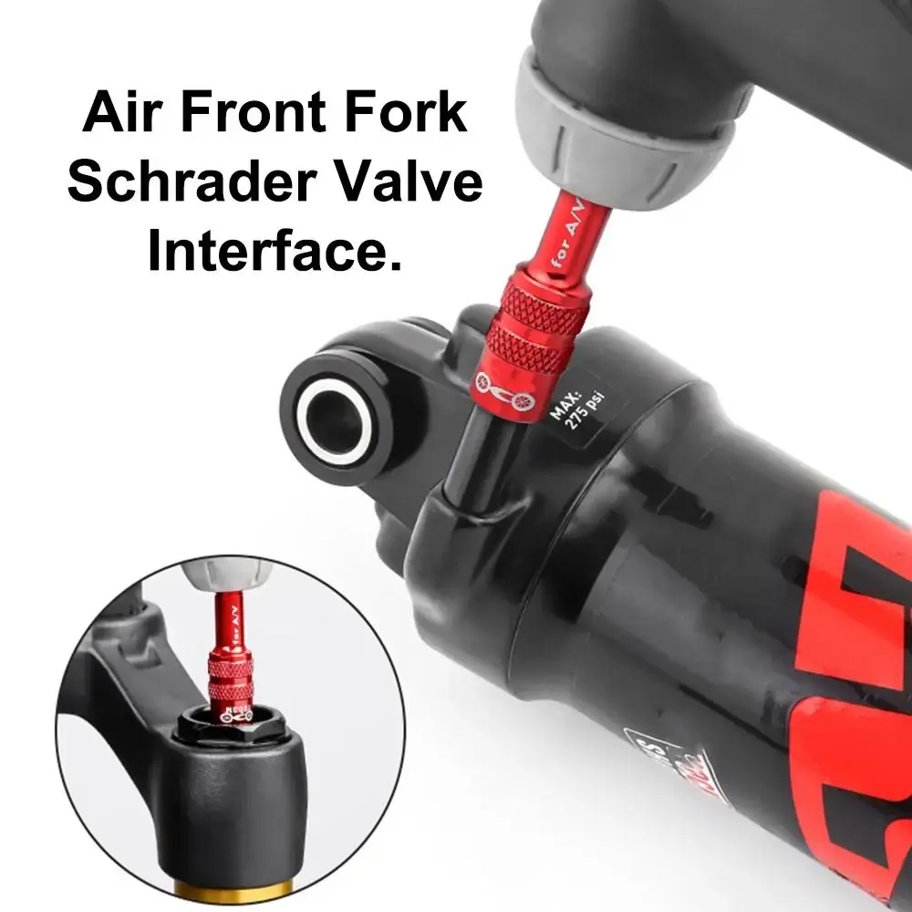 Aluminum Alloy Bike Fork Valve Adapter Ultralight A/V Schrader Air Fork Universal Air Rear Shock Absorber