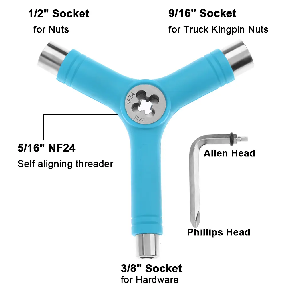 1PC T-Type Allen Key L-Type Phillips Head Wrench Screwdriver Skateboard All In One Multi-Functional T/Y Skate Tools Accessory