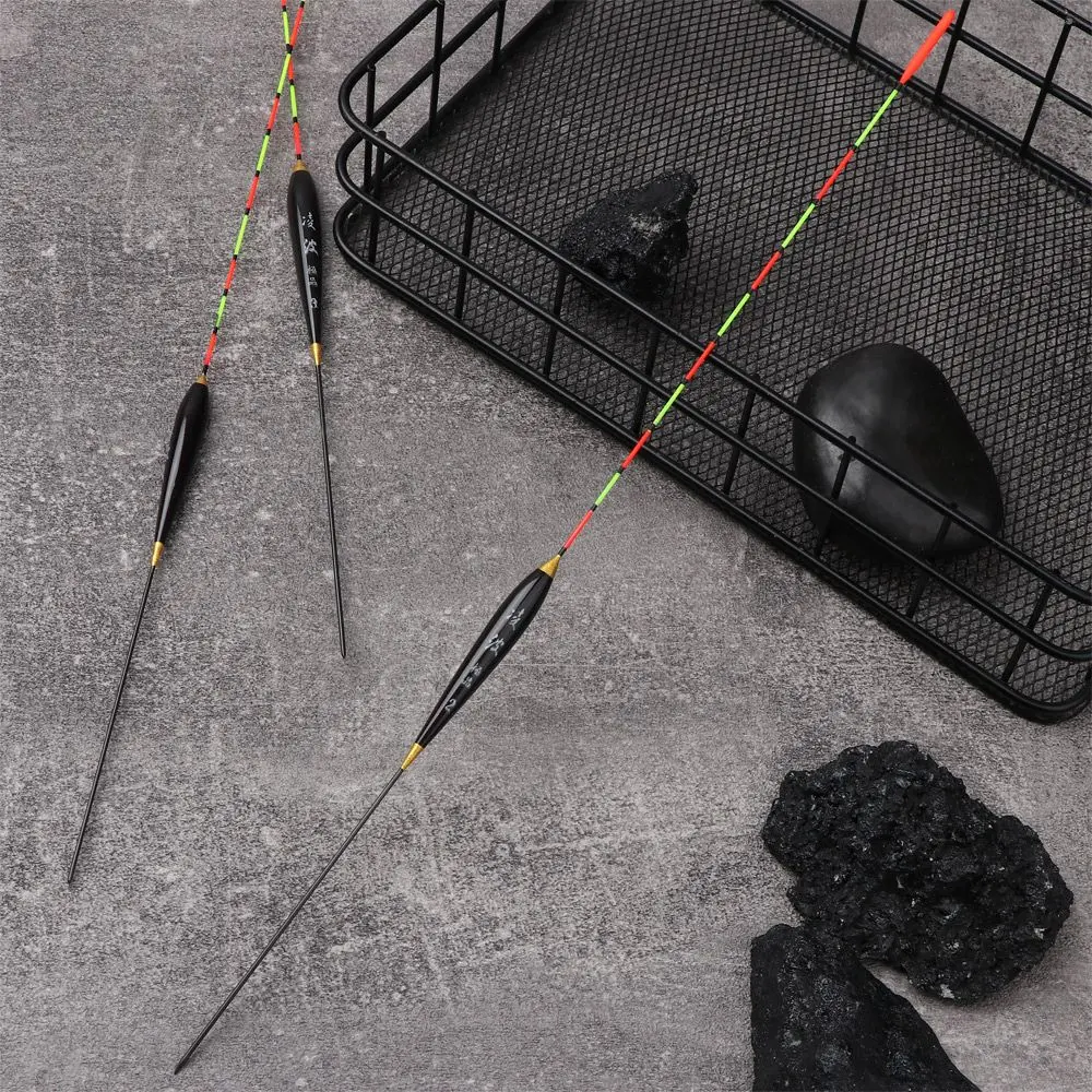 3Pcs Fishing Float Wood Fluorescent High Sensitivity Bobber Luminous Float Marked Bold Fishing Light Float Fishing Accessories