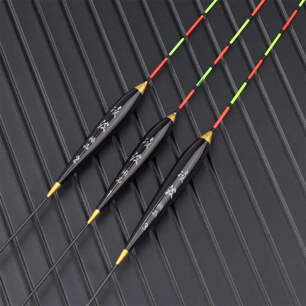 3Pcs Fishing Float Wood Fluorescent High Sensitivity Bobber Luminous Float Marked Bold Fishing Light Float Fishing Accessories