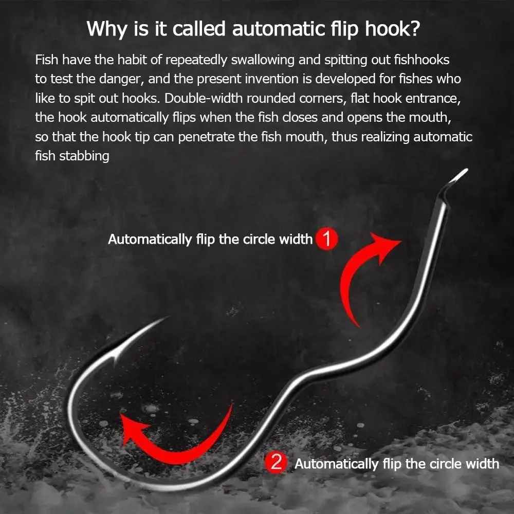 5Pairs/Pack High Carbon Steel Double Fishing Hook Accessory Anti Slip Sharp Barbed Automatic Flip Fishhook Carp Fishing Tackle