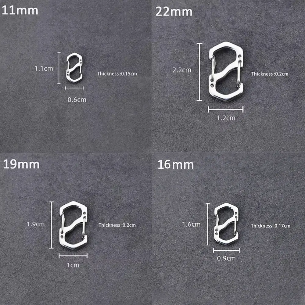 10PCS Backpack Buckle Stainless Steel S Type Carabiner With Lock Mini Outdoor Backpacks Luggage Hook Anti-Theft Key-Lock Tool