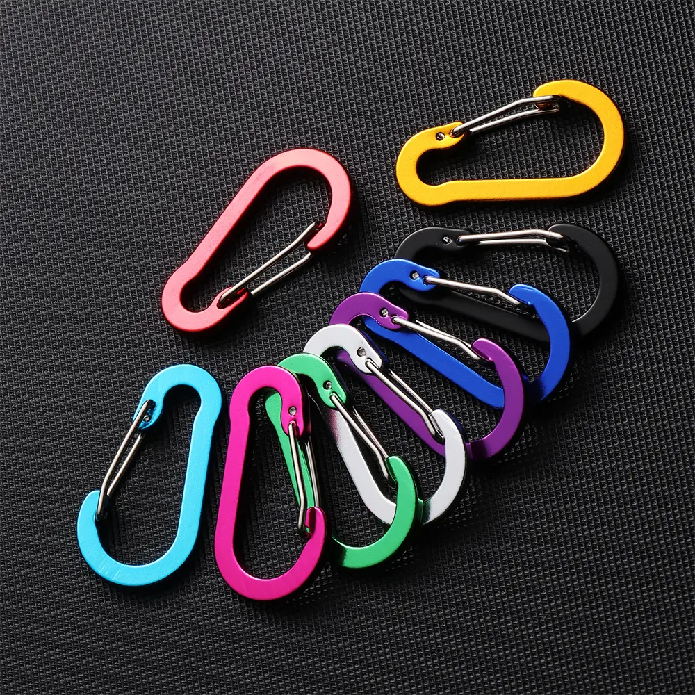 5PC Aluminum Alloy Carabiner Outdoor Backpack Camping Climbing Buckle Fishing Hook Keychain Lock Buckle Snap Clip Tools