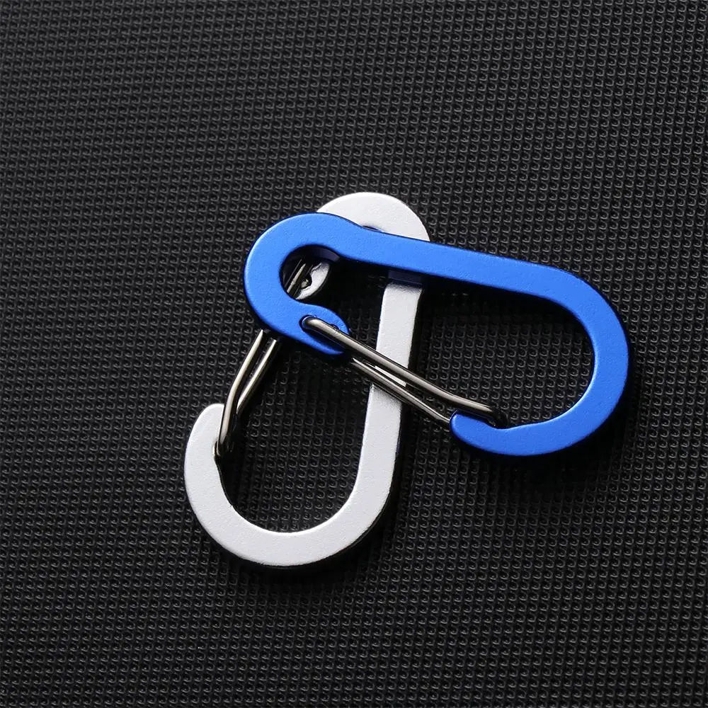 5PC Aluminum Alloy Carabiner Outdoor Backpack Camping Climbing Buckle Fishing Hook Keychain Lock Buckle Snap Clip Tools