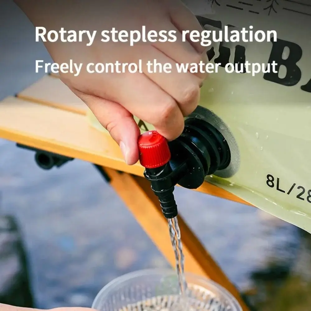 Portable Camping Water Bag Outdoor Hiking Folding Water Bucket Bag with Faucet 8L Large Capacity Water Container Camping Supply