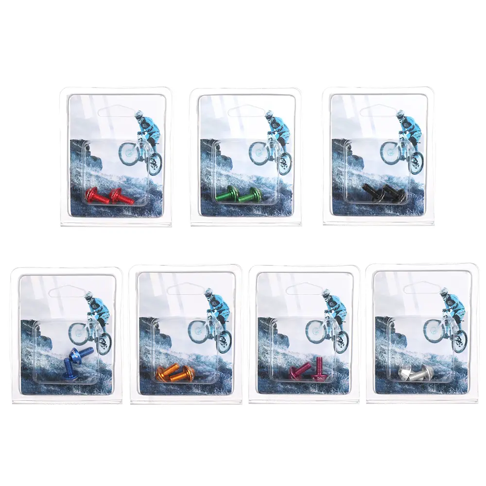 2Pcs/Set Colorful Aluminum Alloy Mountain Bike Water Bottle Holder Cage Screw Bolts M5x12mm Screw Durable Bicycle Accessories