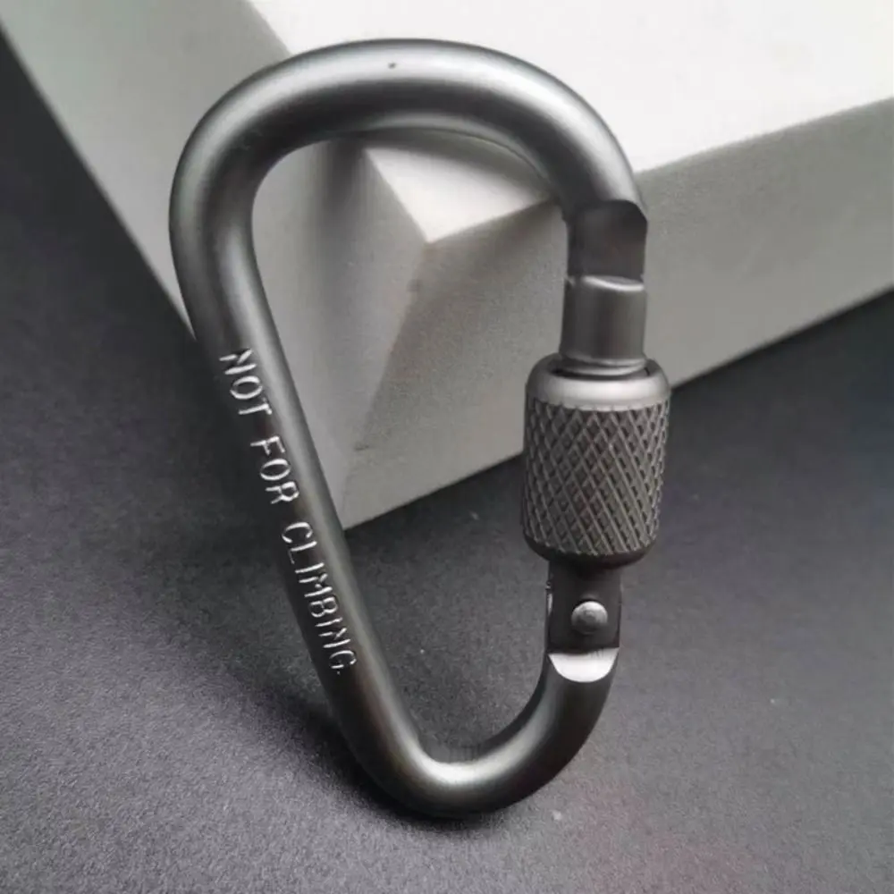 Multi Colors Aluminum Alloy Carabiner Safety Buckle Keychain with Lock Climbing Button D-shape Carabiner Camping Hiking Hook