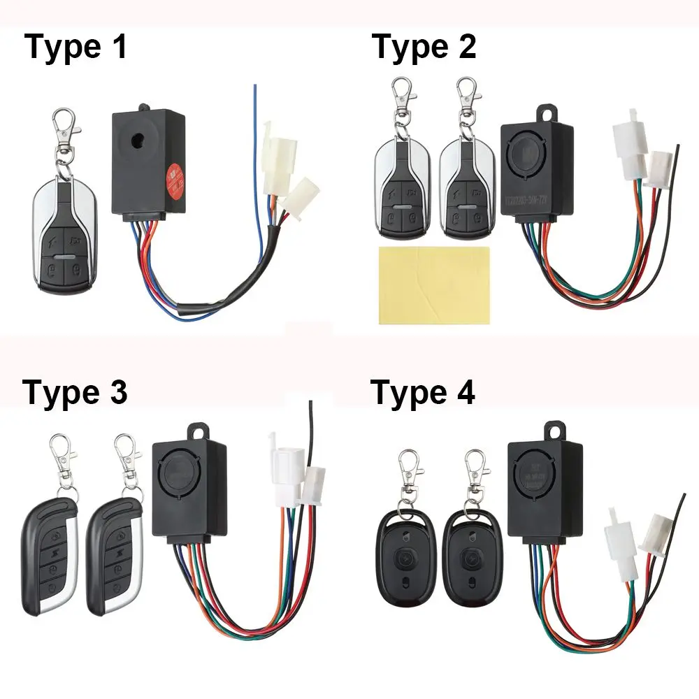 36-72V E-Bike Alarm System Two Remote Control Electric Bicycle Security Motorcycle Scooter Anti-Theft Replacement Refitting Part