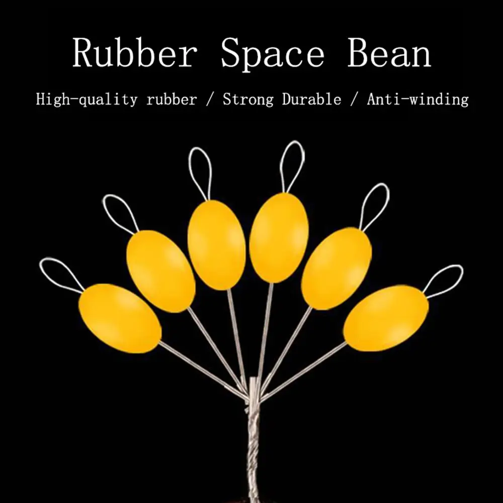 10 Groups Oval High Concentricity Catfish Flotador Black Rubber Float Fishing Accessories Luminous Space Beans Line Stopper
