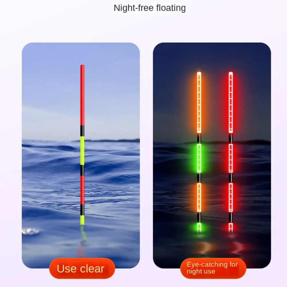 Smart Led Fishing Float Highly Sensitive Remind Buoy Gravity Sensor Glowing Electric Night Fishing Long Tail Fishing Float Tool