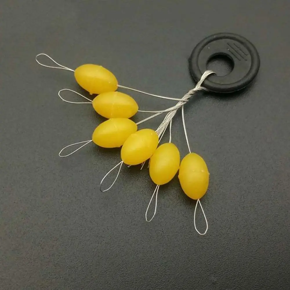 10 Groups Oval High Concentricity Catfish Flotador Black Rubber Float Fishing Accessories Luminous Space Beans Line Stopper