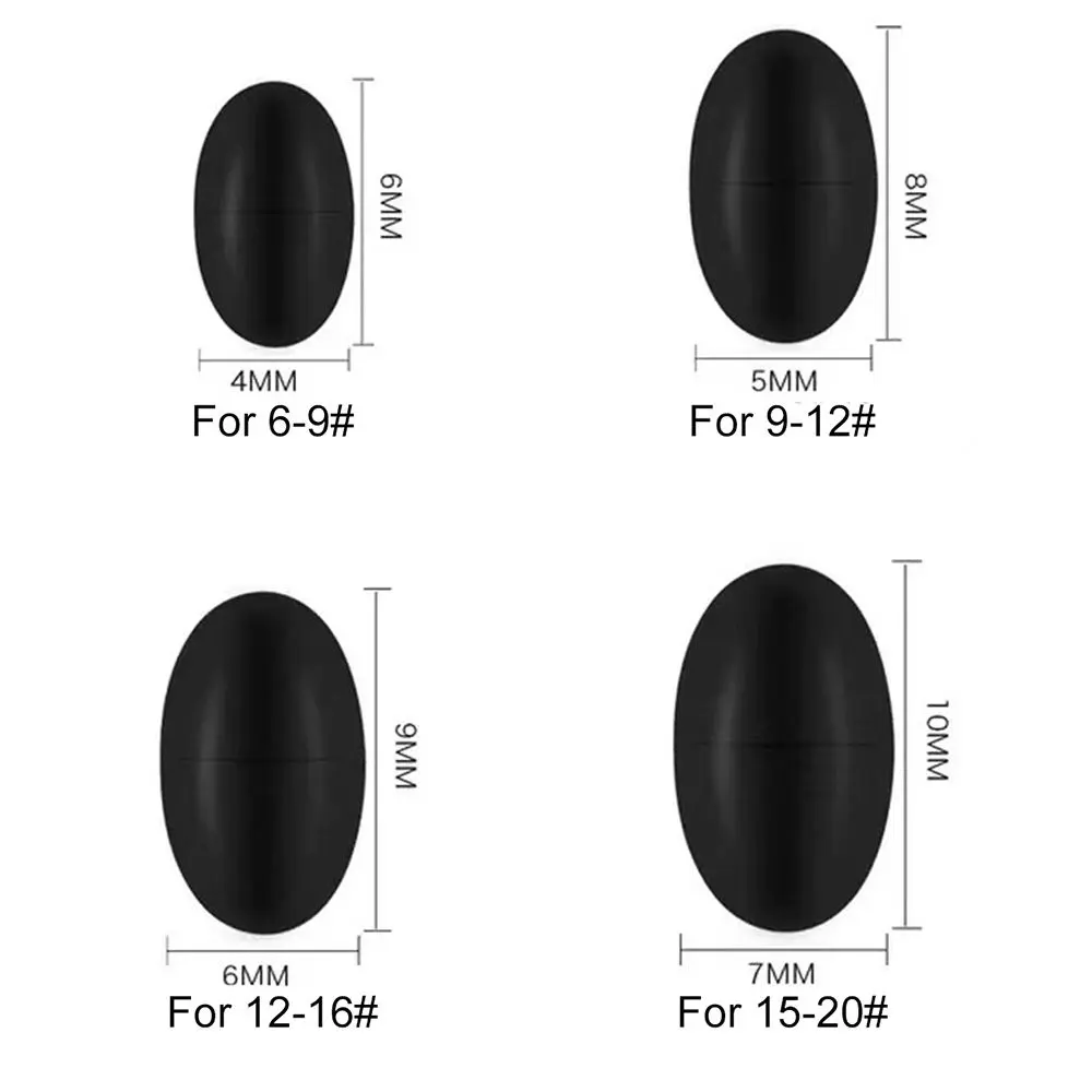 10 Groups Oval High Concentricity Catfish Flotador Black Rubber Float Fishing Accessories Luminous Space Beans Line Stopper
