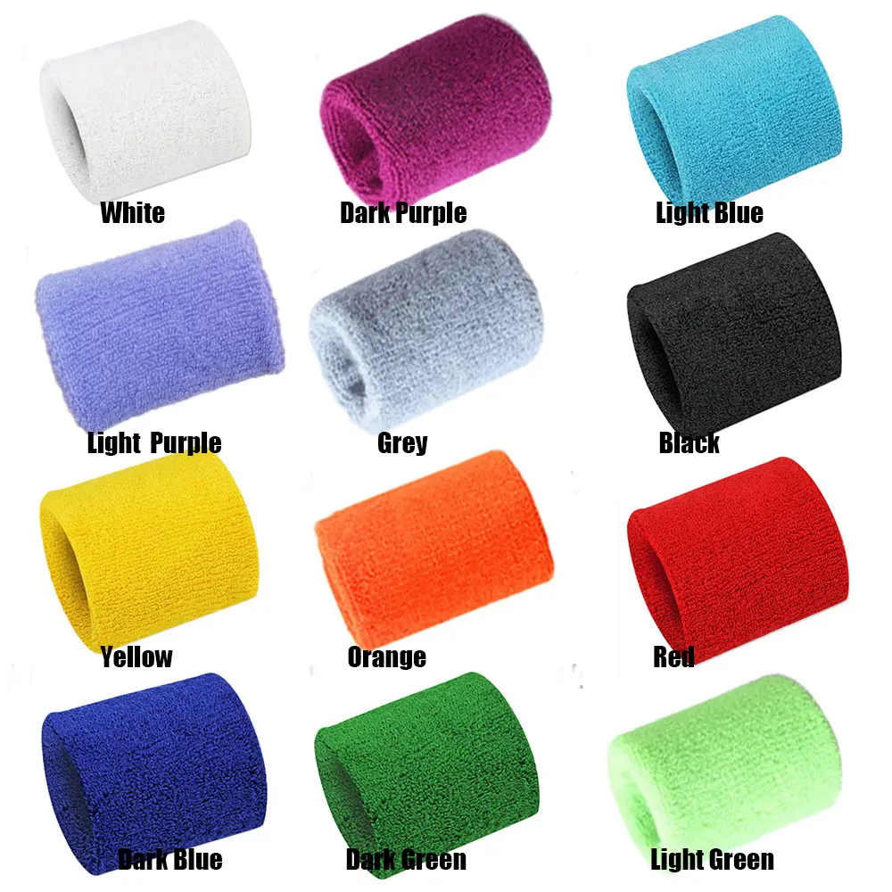 1PC Kids Pure Color Sport Sweat Sweatband Cotton Soft Comfortable Wristbands Tennis Hand Band Brace Wraps Volleyball Accessory