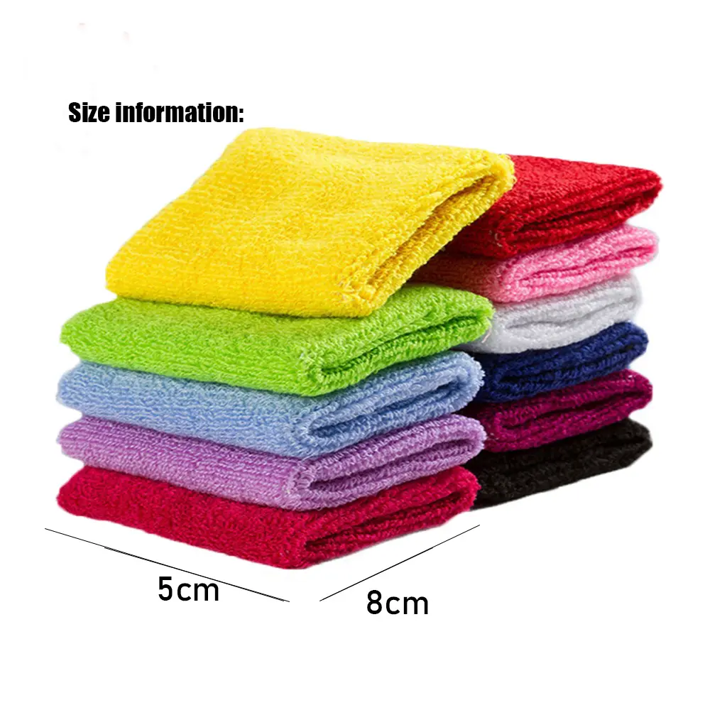 1PC Kids Pure Color Sport Sweat Sweatband Cotton Soft Comfortable Wristbands Tennis Hand Band Brace Wraps Volleyball Accessory