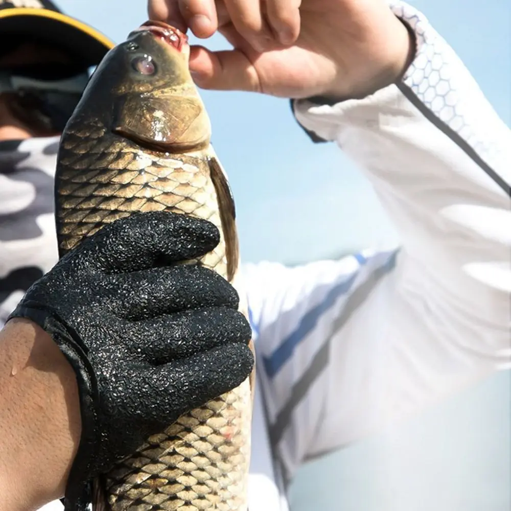 Fish Catching Gloves Anti-Slip Fishing Gloves Fish Grab Latex Full Finger Glove Fishing Accessories Durable Work Cutproof Glove