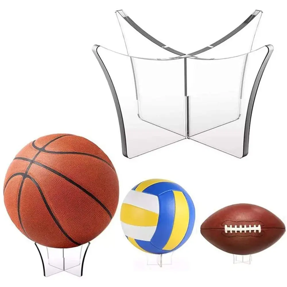 Acrylic Multi-function Basketball Ball Stand Display Holder Ball Rack Support Base Rugby Display Stand Football Bowling Ball