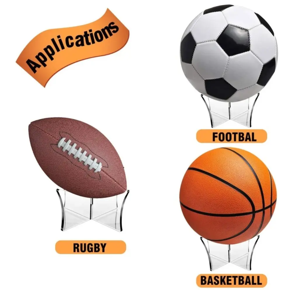 Acrylic Multi-function Basketball Ball Stand Display Holder Ball Rack Support Base Rugby Display Stand Football Bowling Ball