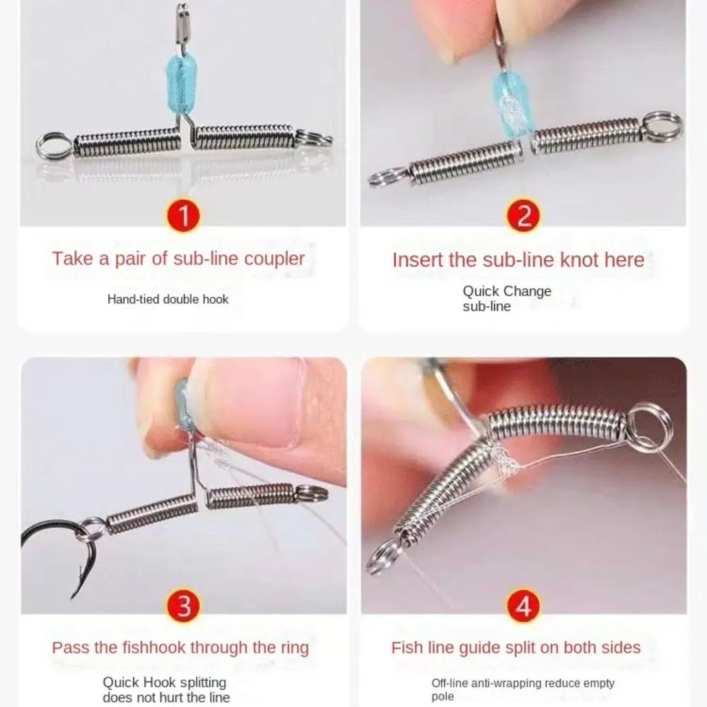 10PCS/Lot Fishing Line Space Bifurcation Stainless Steel Fishing Balance Rigs Hooks Wire Arm T Shape Swivel Twisted Cross-Line