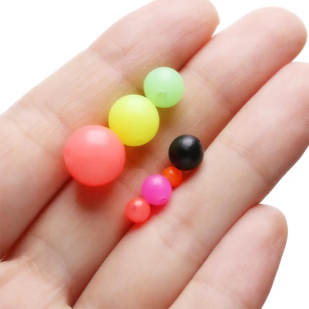 100PCS Round Mixed Color PE Plastic Cross Stopper Beads for Carp Rig Fish Baits Beads Outdoor Fishing Lures Tackle Accessories
