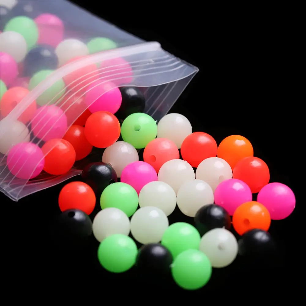 100PCS Round Mixed Color PE Plastic Cross Stopper Beads for Carp Rig Fish Baits Beads Outdoor Fishing Lures Tackle Accessories