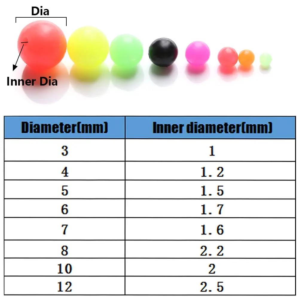 100PCS Round Mixed Color PE Plastic Cross Stopper Beads for Carp Rig Fish Baits Beads Outdoor Fishing Lures Tackle Accessories