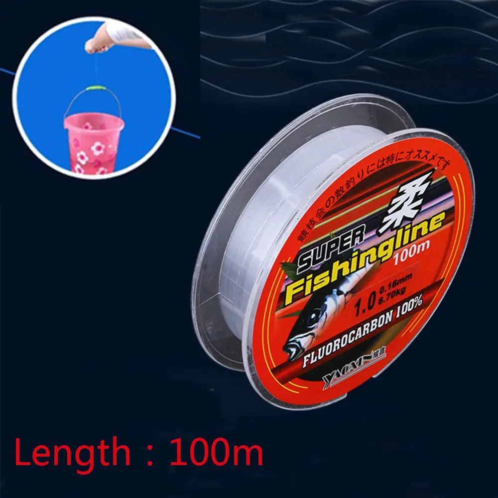 0.8/1.0/1.2/1.5/2.0/2.5/3.0/3.5/4.0/4.5/5.0/6.0/7.0/8.0 100M Super Strong Line 100% Fluorocarbon Monofilament Nylon Fishing Line