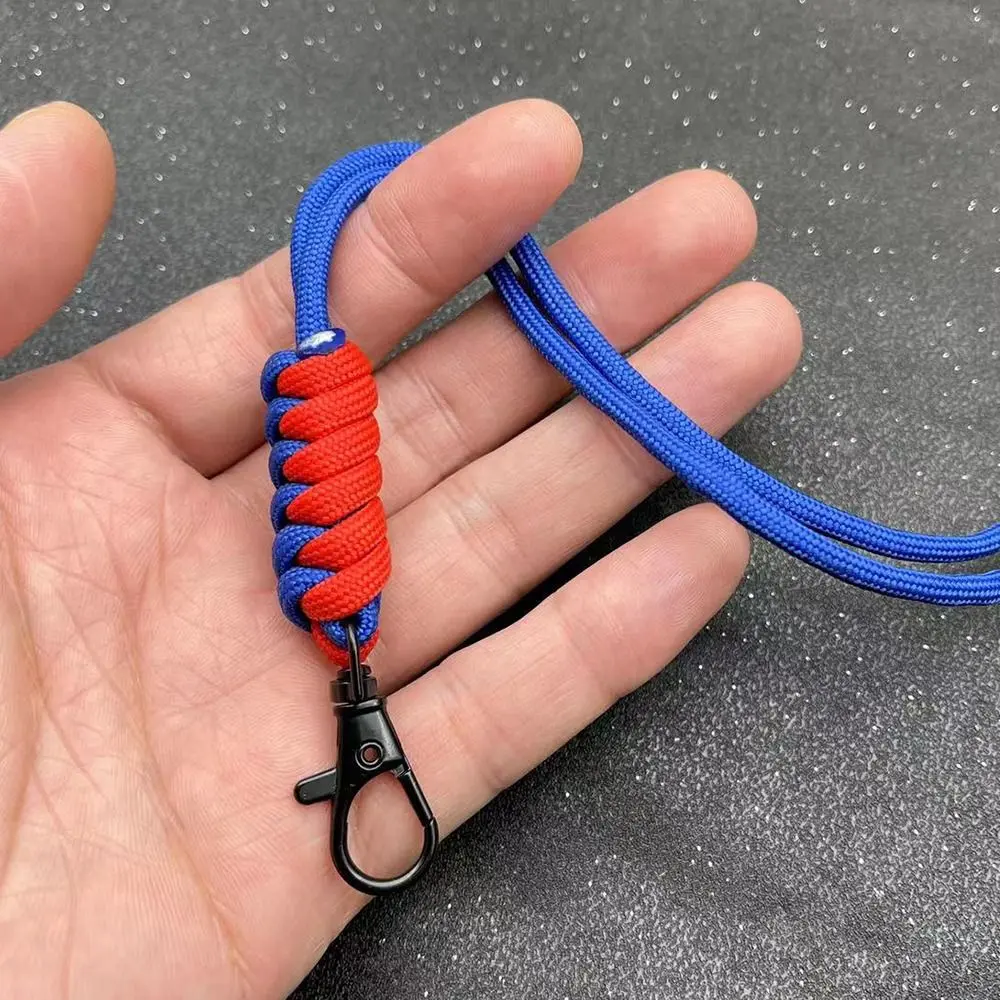 Paracord Keychain Lanyard Rotatable Buckle Knife Rope Parachute Cord Outdoor Survival Backpack Key Ring Neck Hanging Rope Tool