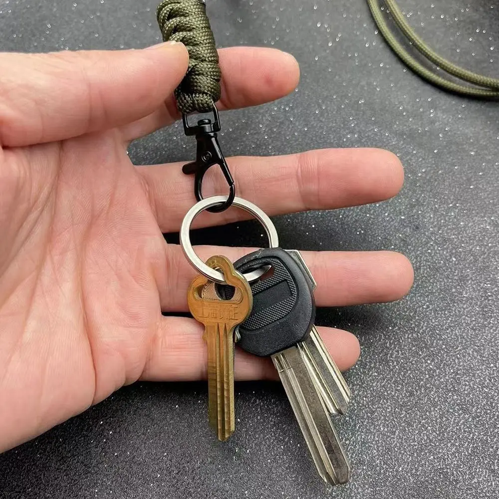 Paracord Keychain Lanyard Rotatable Buckle Knife Rope Parachute Cord Outdoor Survival Backpack Key Ring Neck Hanging Rope Tool