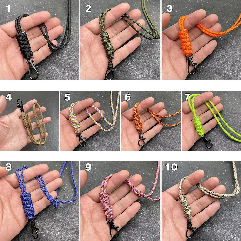 Paracord Keychain Lanyard Rotatable Buckle Knife Rope Parachute Cord Outdoor Survival Backpack Key Ring Neck Hanging Rope Tool