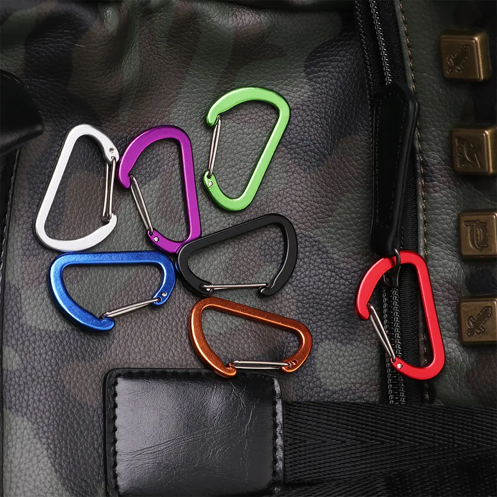 4Pcs Colorful Aluminum Alloy D-Ring Keychain Carabiner Lock Buckle Hook Climbing Snap Clip Outdoor Hiking Camping Fishing Tool