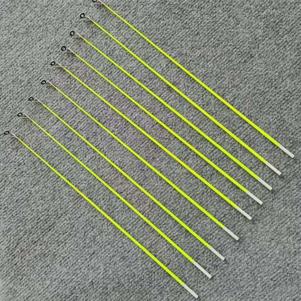 5PCS High Quality With Top Ring Fishing Rod Tip Winter 40cm Carbon Fiber Portable Spinning Fiberglass Fishing Pole Ice Fishing