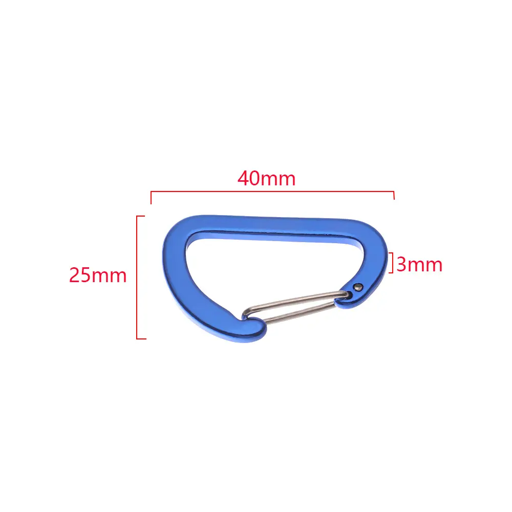 4Pcs Colorful Aluminum Alloy D-Ring Keychain Carabiner Lock Buckle Hook Climbing Snap Clip Outdoor Hiking Camping Fishing Tool