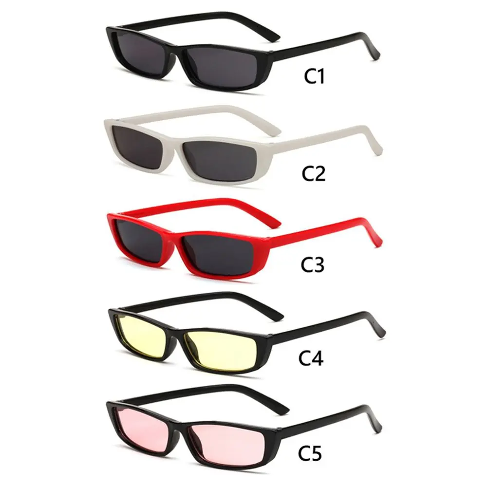 Small Rectangle Sunglasses Fashion Women Retro Small Frame Sun Glasses Vintage Square Narrow Sunglasses Trending UV400 Eyewear