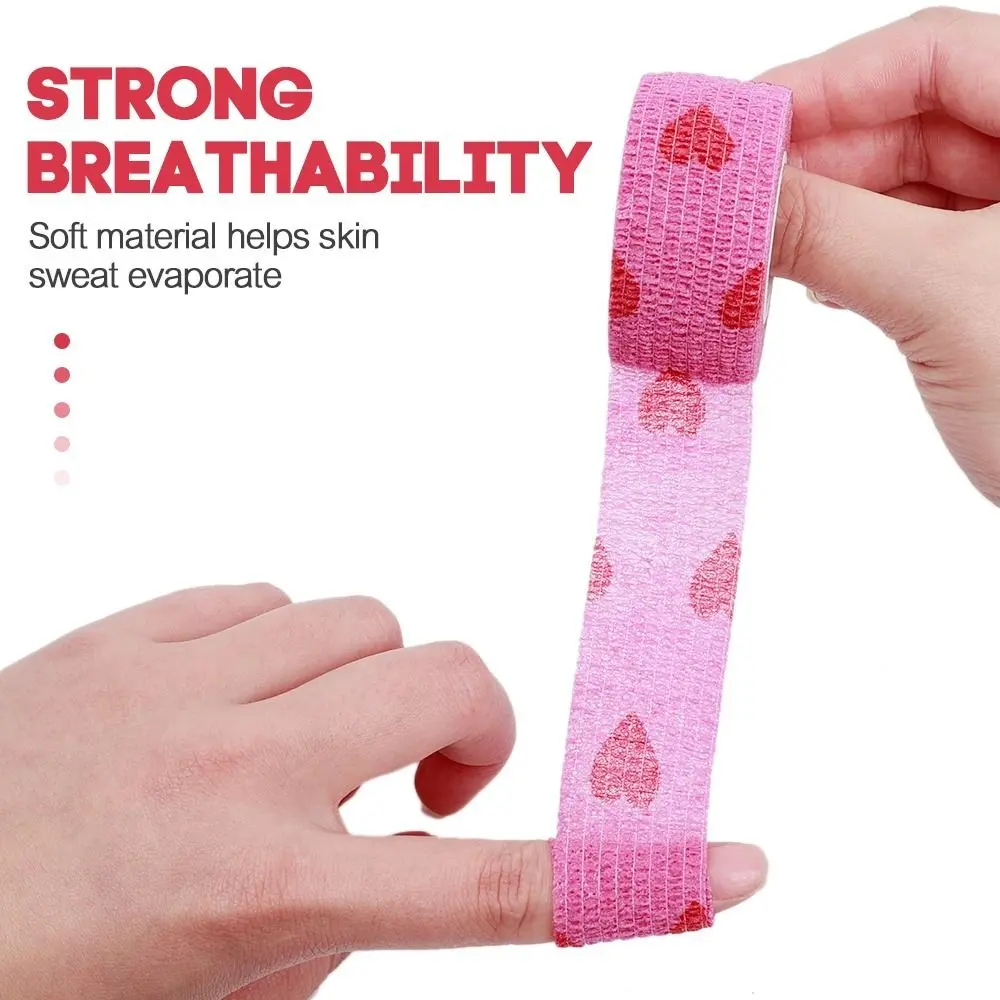 Love Heart-shaped Printed Bandage Pink Breathable 4.5m Elastic Bandage Sports Band Used for Knee Joints Sportswear Elastoplast