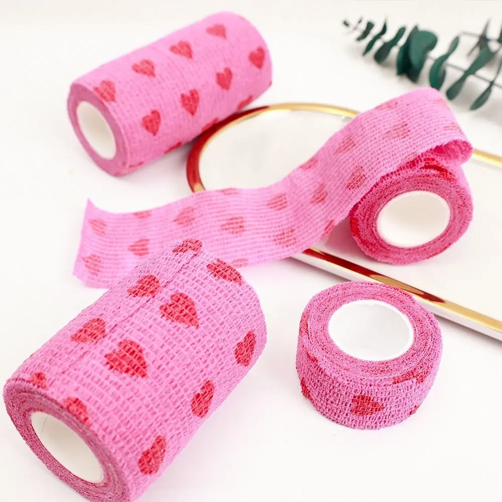 Love Heart-shaped Printed Bandage Pink Breathable 4.5m Elastic Bandage Sports Band Used for Knee Joints Sportswear Elastoplast