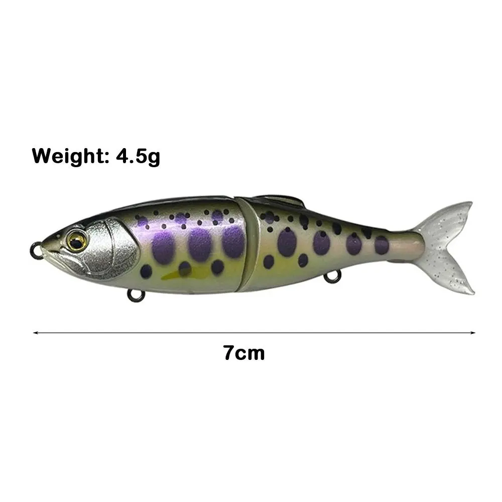 70mm 4.5g Trout Swinning Bait Realistic Trolling 2-section Sea Fishing Lure Luya Ultra Large Mini Fishing Lure Luya Lure Tools