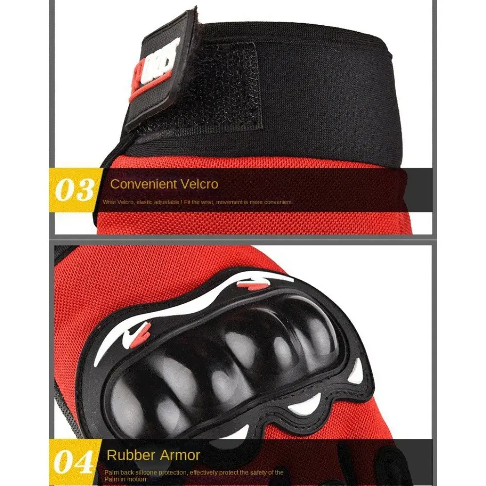 Polyester Motorcycle Riding Gloves Black Blue Red Breathable Cycling Gloves Nonslip Wear-resistant Full Half Finger Mittens