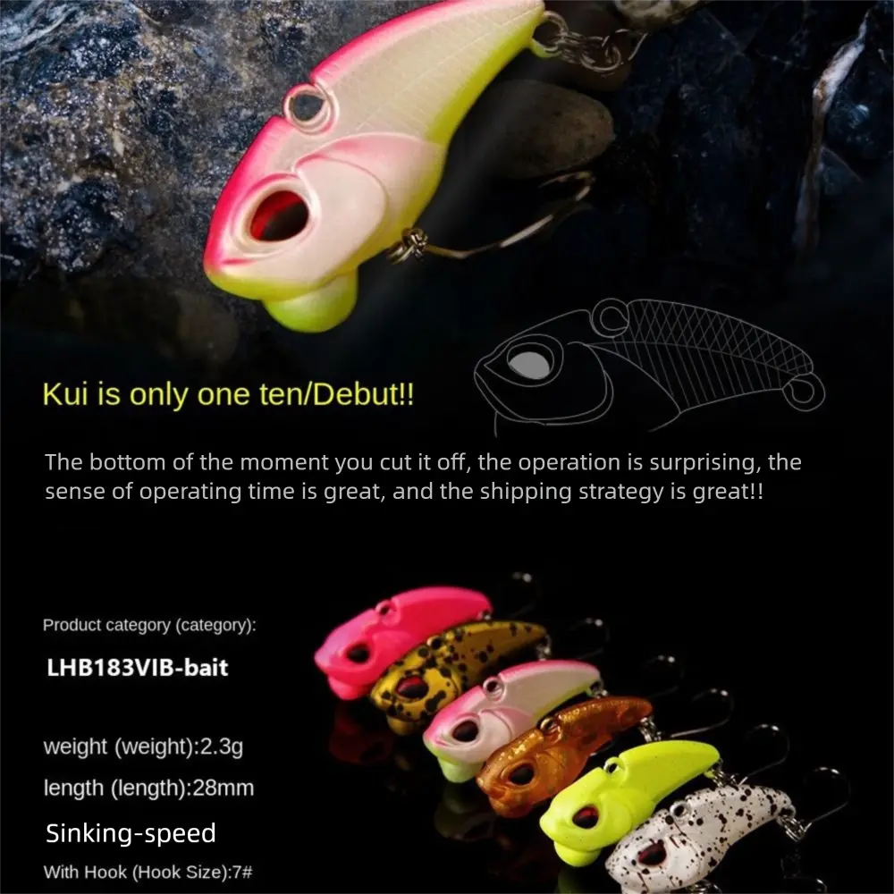 2025 28mm/2.3g Slowly Sinking Fishing Lure 3D Eyes VIB Minnow Lure Minnow Wobbler Bass Fishing Bait Fishing Tackle