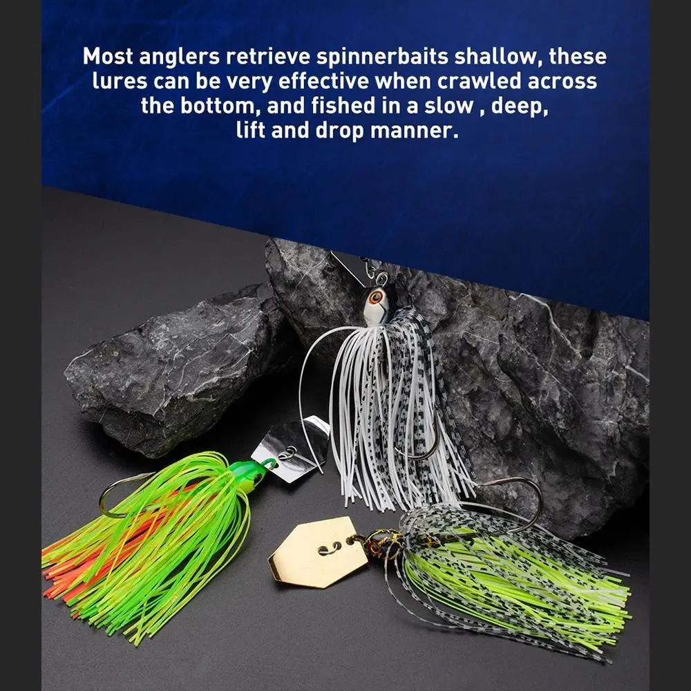2024 bass pike walleye Beard fishing lure Walleye 7.5CM 7g/8cm 12g Buzzbait Silicone Skirt tassel spinner bait Sea fishing