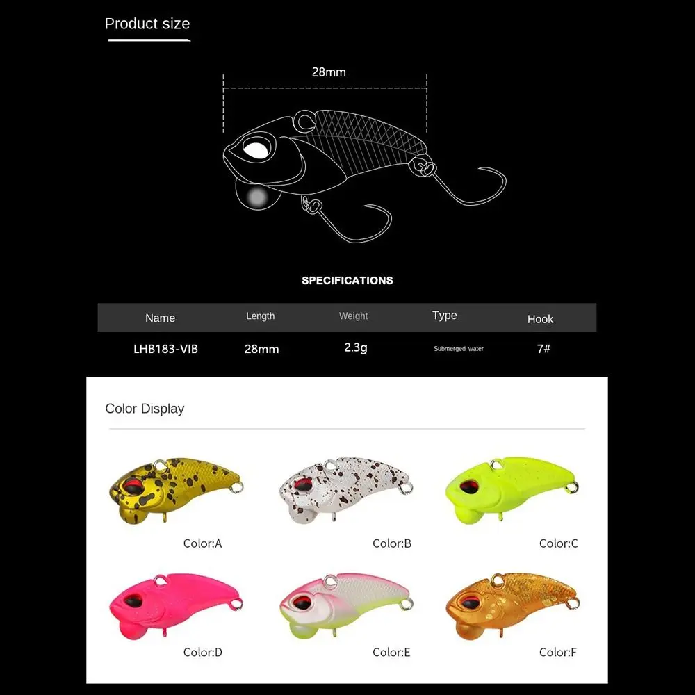 2025 28mm/2.3g Slowly Sinking Fishing Lure 3D Eyes VIB Minnow Lure Minnow Wobbler Bass Fishing Bait Fishing Tackle