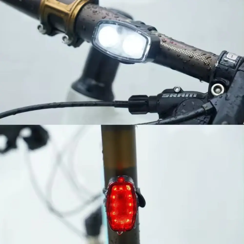 Bike USB Charge Headlight Light Waterproof Cycling Bicycle 6 Modes Front Rear Light Set MTB Taillight LED Lantern Bike Parts
