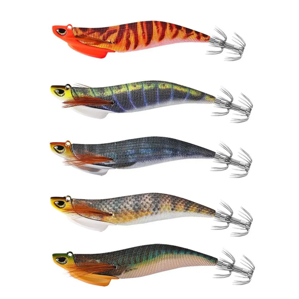 13cm/30g Luminous Floating Squid Jig Fishing Lure Artificial Hook Noctilucent Squid Cuttlefish Jigs Lure Spinnerbait Wood Shrimp