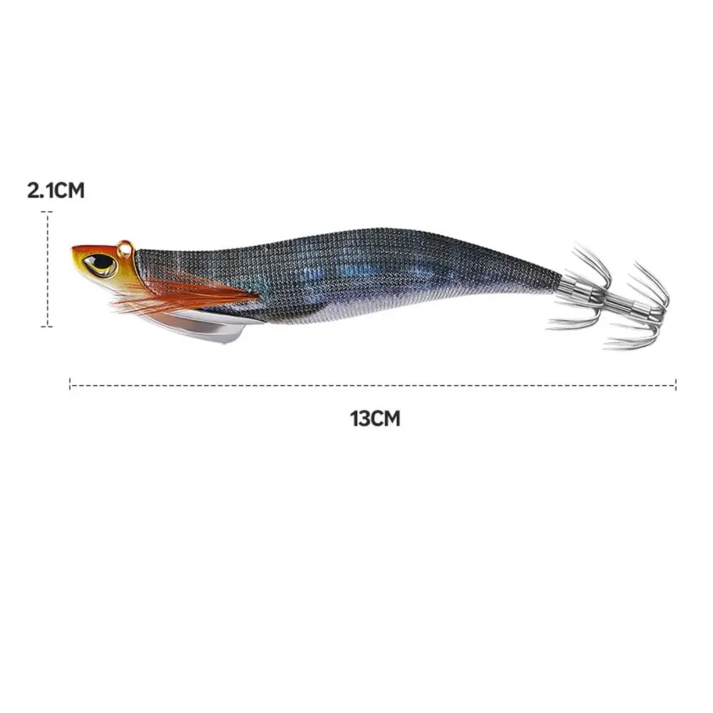 13cm/30g Luminous Floating Squid Jig Fishing Lure Artificial Hook Noctilucent Squid Cuttlefish Jigs Lure Spinnerbait Wood Shrimp
