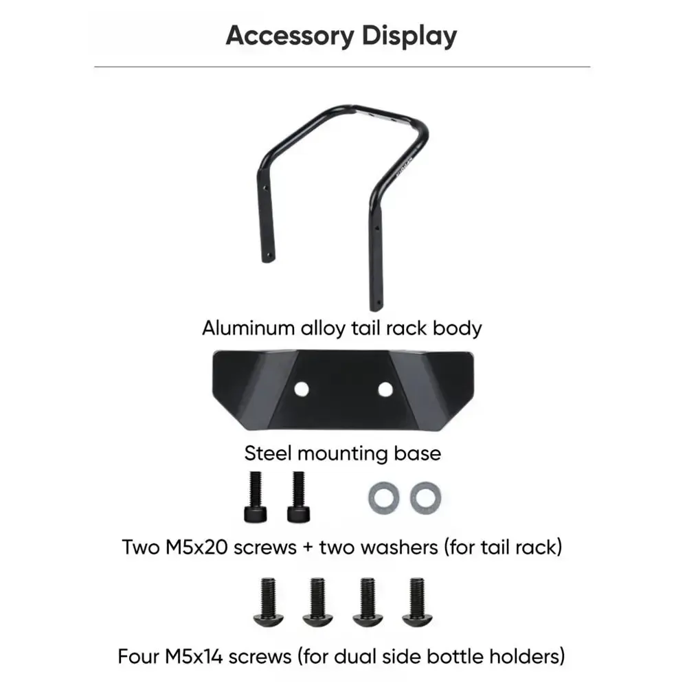 Multi-functional Bicycle Tail Bag Stabilizer Frame Black Aluminum Alloy Double Kettle Rack Conversion Seat Waterproof Antirust
