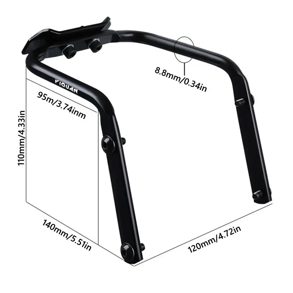 Multi-functional Bicycle Tail Bag Stabilizer Frame Black Aluminum Alloy Double Kettle Rack Conversion Seat Waterproof Antirust