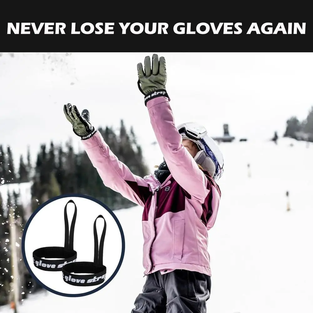 4PCS Ski Glove Wrist Strap Glove Holder Sport Glove Strap Elastic Wrist Leash For Snowboard Ski Mountaineering Outdoor Sports
