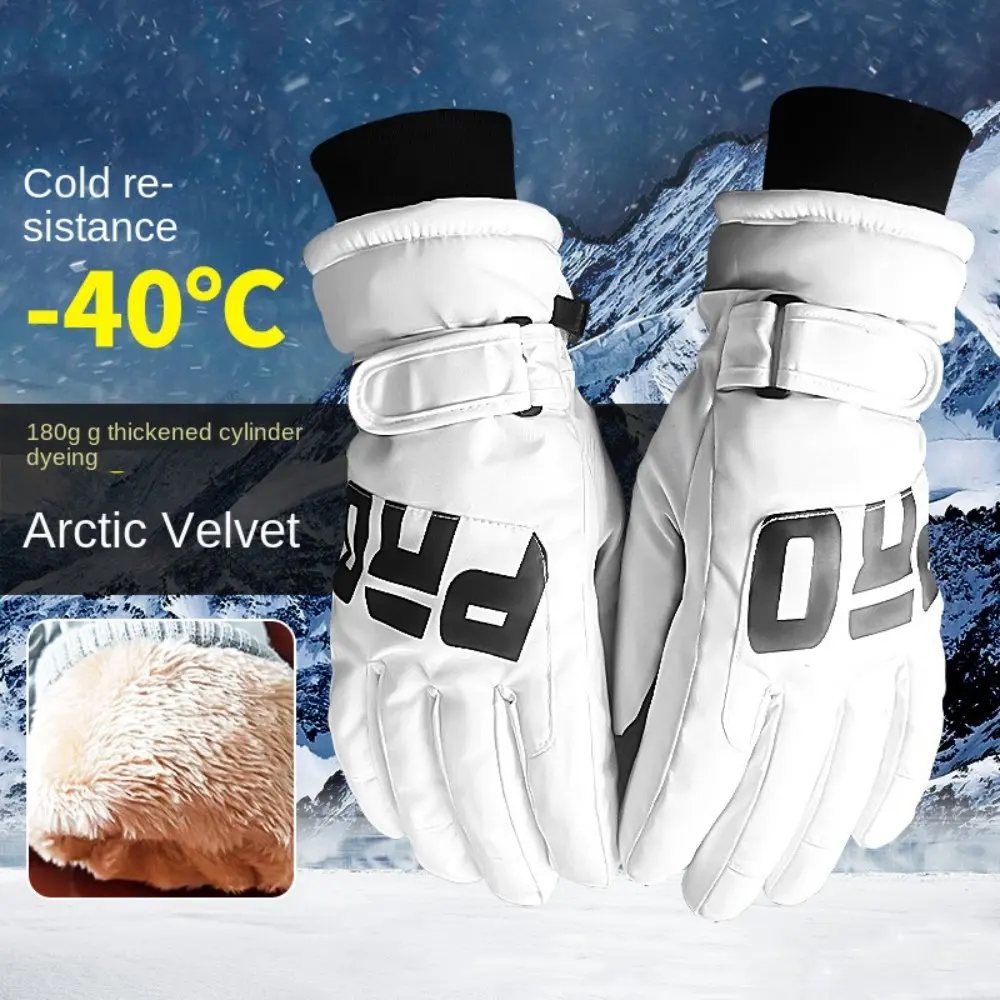 Men And Women Ski Gloves High Quality Touch Screen Ski Gloves Non-slip Polyester Plush Cycling Gloves Waterproof Winter Mittens