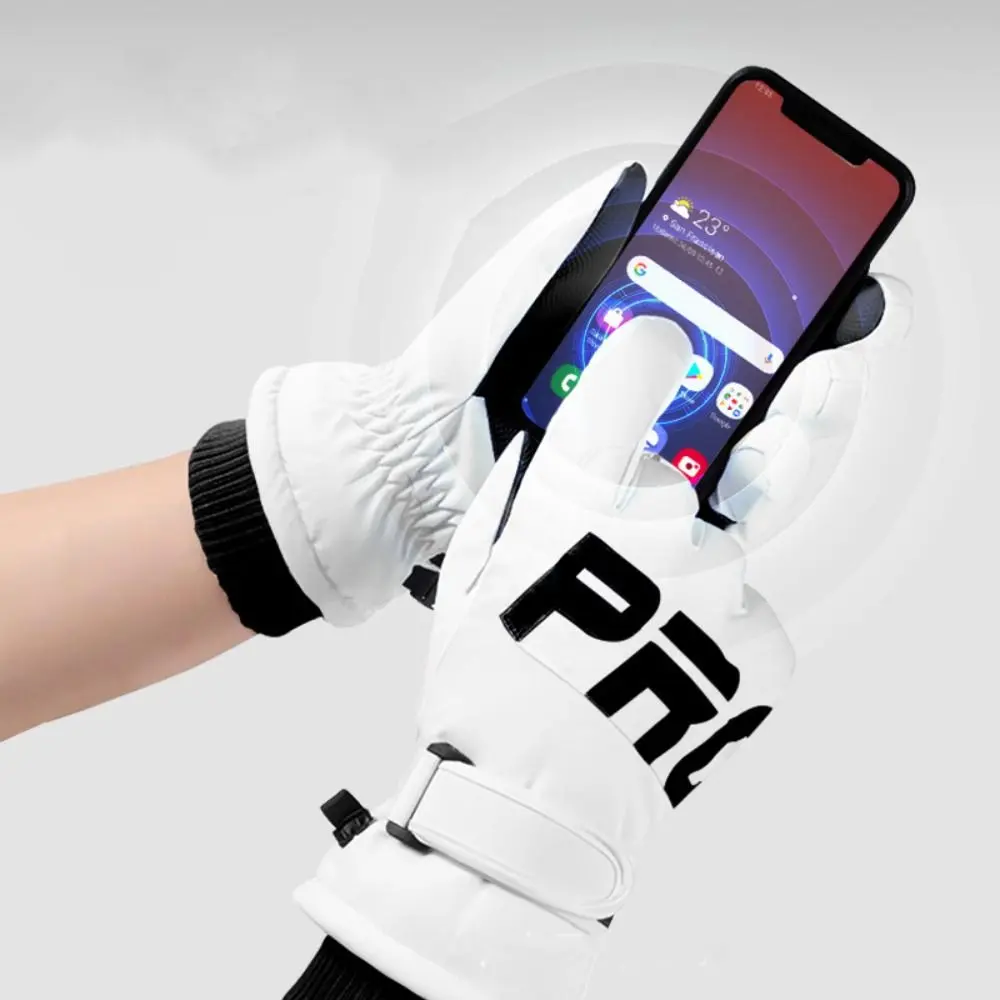 Men And Women Ski Gloves High Quality Touch Screen Ski Gloves Non-slip Polyester Plush Cycling Gloves Waterproof Winter Mittens