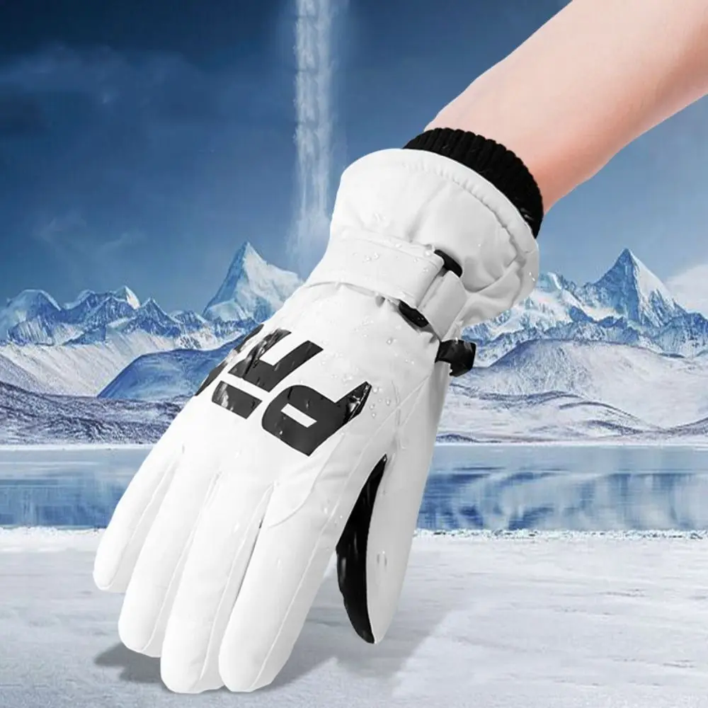 Men And Women Ski Gloves High Quality Touch Screen Ski Gloves Non-slip Polyester Plush Cycling Gloves Waterproof Winter Mittens